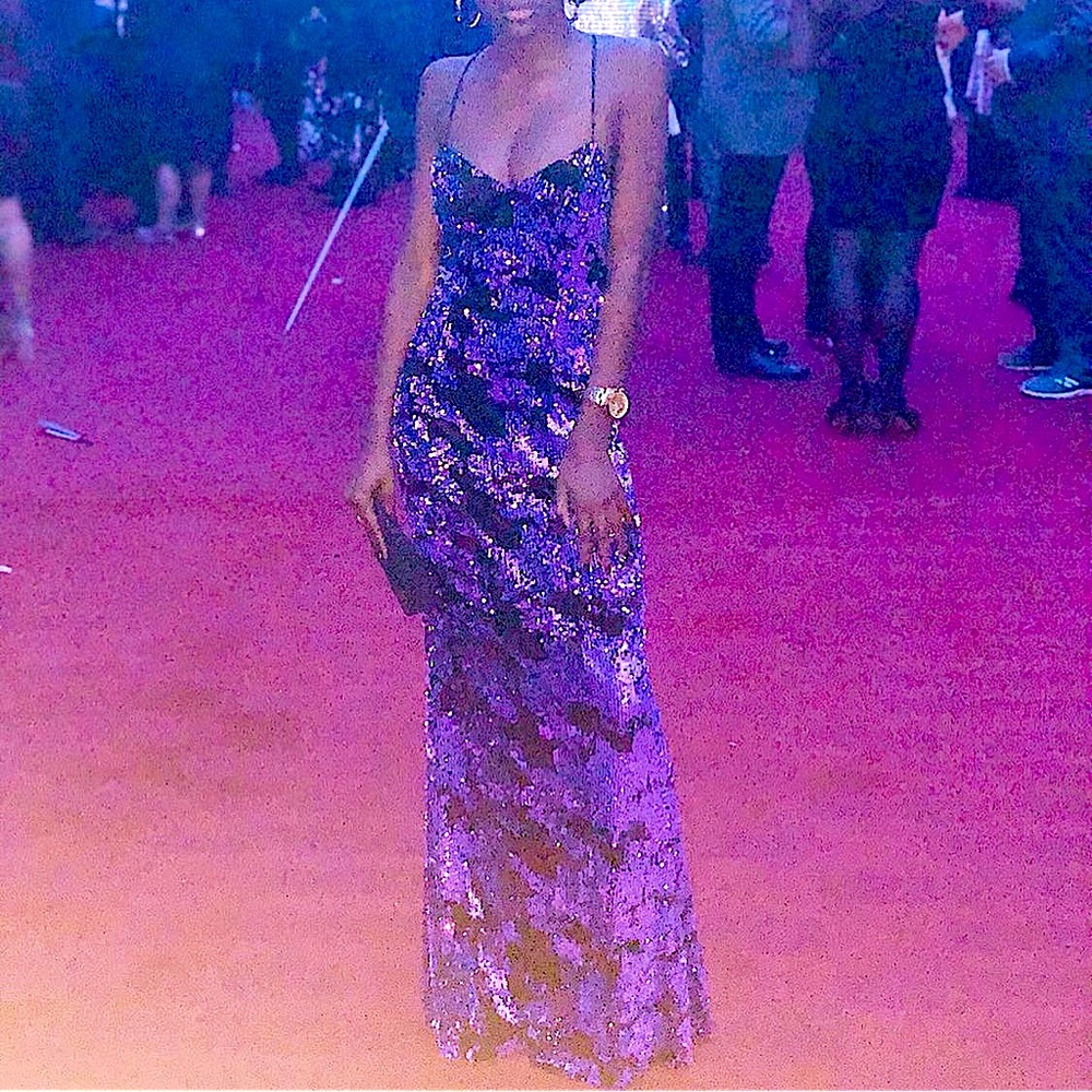 Purple Sequin Gown - Picture 4 of 4